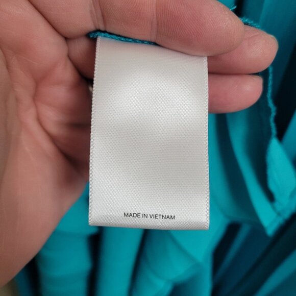 Express Jewel Tone Teal Pleated Side‎ Cutout Maxi Dress Formal Blue Green Size S - Picture 14 of 16